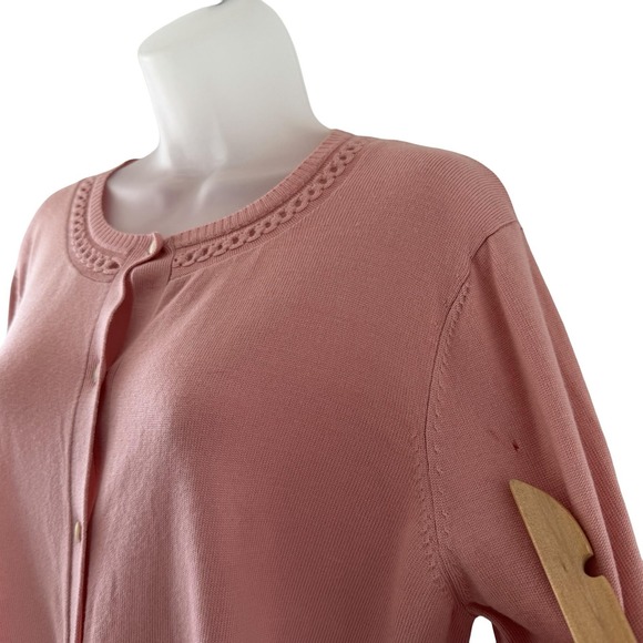 Brooks Brothers Cardigan Womens XL Pink Saxxon Wool Button Front Sweater‎ - Picture 15 of 16